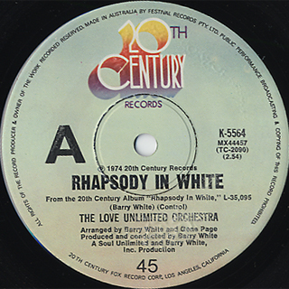 Love Unlimited Orchestra / Rhapsody In White c/w Barry's Theme front