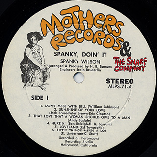 Spanky Wilson / Spanky Doin' It label