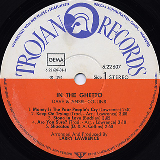 Dave & Ansel Collins / In The Ghetto label