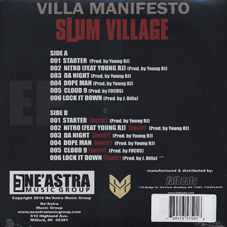 Slum Village / Villa Manifesto EP back