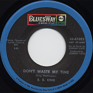 B.B. King / Get Myself Some c/w Don't Waste My Time back