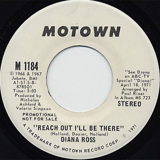Diana Ross / Reach Out I'll Be There c/w (Mono) front