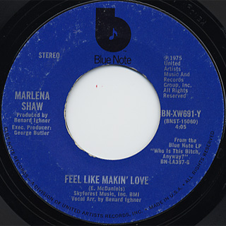 Marlena Shaw / Feel Like Makin love c/w You Taught Me How To Speak 〜 Marlena Shaw / Feel Like Makin love c/w You Taught Me How To Speak 〜