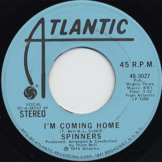 Spinners / I'm Coming Home c/w (Mono) front