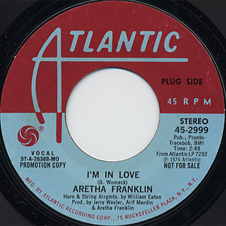 Aretha Franklin / I'm In Love(Stereo) c/w (Mono) back