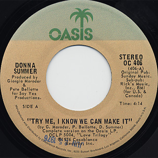 Donna Summer / Try Me, I Know We Can Make It c/w Wasted