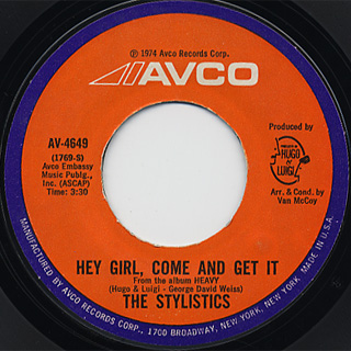 Stylistics / Hey Girl, Come And Get It c/w Star On A TV Show