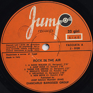 Giancarlo Barigozzi Group / Rock In The Air label Giancarlo Barigozzi Group / Rock In The Air label