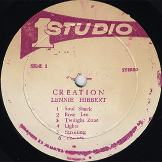 Lennie Hibbert / Creation (LP), Studio 1 | 中古レコード通販
