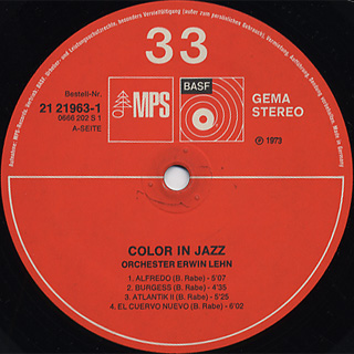 Orchester Erwin Lehn / Color In Jazz label