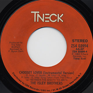 Isley Brothers / Choosey Lover c/w Choosey Lover (Instrumental) back Isley Brothers / Choosey Lover c/w Choosey Lover (Instrumental) back