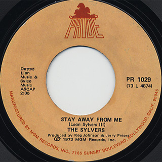 Sylvers / Stay Away From Me c/w I'll Never Be Ashamed