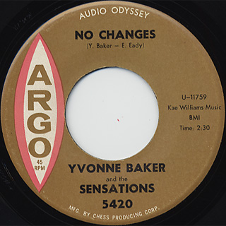 Yvonne Baker and Sensations / No Changes c/w Party Across The Hall back