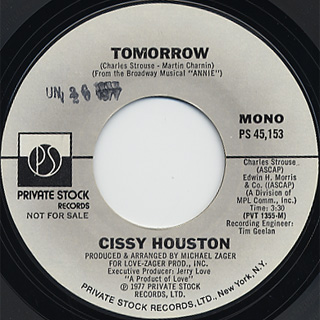 Cissy Houston / Tomorrow (Stereo) c/w (Mono) back