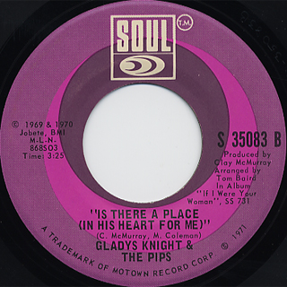 Gladys Knight And The Pips / I Don't Want To Do Wrong c/w Is There A Place back