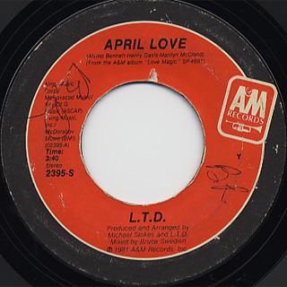 L.T.D. / April Love c/w Stay On The One front