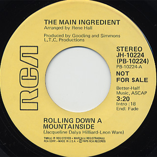 Main Ingredient / Rolling Down A Mountainside front