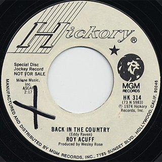 Roy Acuff / Back In The Country c/w (Our Own) Jole Blon front