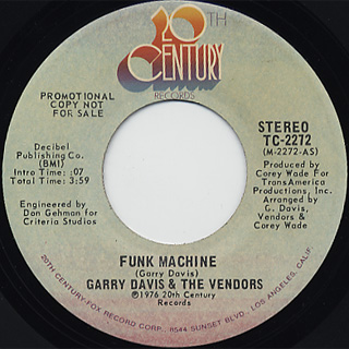 Garry Davis And The Vendors / Funk Machine Garry Davis And The Vendors / Funk Machine