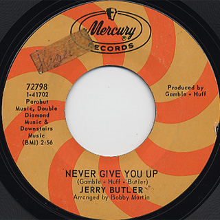 Jerry Butler / Never Give You Up c/w Beside You front