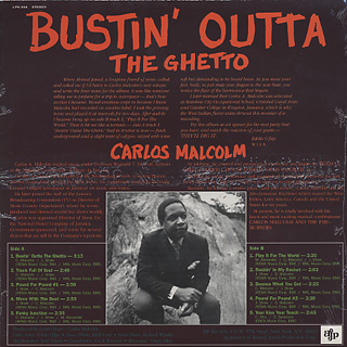 Carlos Malcolm / Bustin Outta The Ghetto back