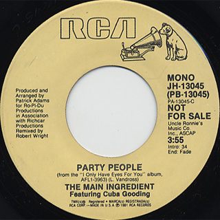 Main Ingredient / Party People back