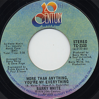 Barry White / You're The First, The Last, My Everything c/w More Than~ back
