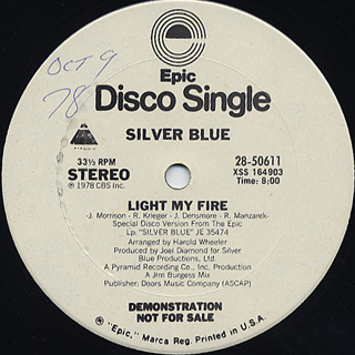 Silver Blue / Light My Fire c/w So Rare
