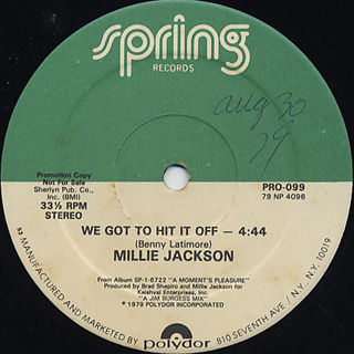 Millie Jackson / We Got To Hit It Off front