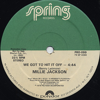Millie Jackson / We Got To Hit It Off back
