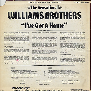 Sensational Williams Brothers / I've Got A Home back