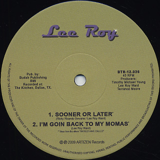 Lee Roy / Sooner Or Later back
