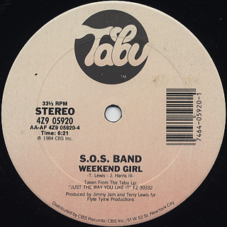 S.O.S. Band / Weekend Girl c/w Borrowed Love front