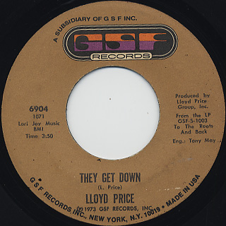Lloyd Price / They Get Down c/w Trying To Slip front