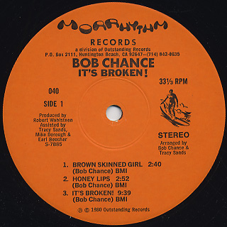 Bob Chance / It's Broken label