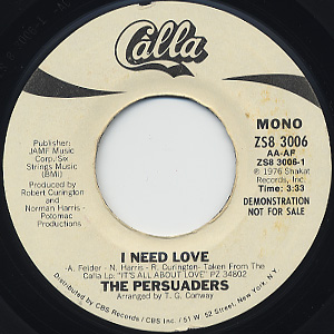 Persuaders / I Need Love back