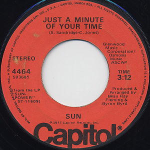 Sun / Just A Minute Of Your Time c/w Organ Grinder front