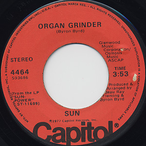 Sun / Just A Minute Of Your Time c/w Organ Grinder back