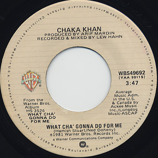 Chaka Khan / What Cha' Gonna Do For Me front