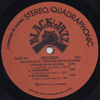 Calvin Keys / Proceed With Caution! label Calvin Keys / Proceed With Caution! label