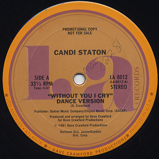 Candi Staton / Without You I Cry(Dance Version) front