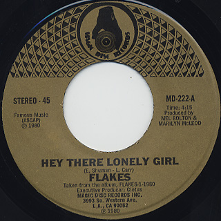 Flakes / Hey There Lonely Girl c/w Flakes - Reprise front