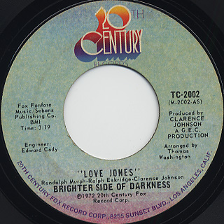 Brighter Side Of Darkness / Love Jones front