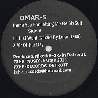 Omar-S / Thank You For Letting Me Be Myself Part.1 (2LP)