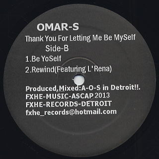 Omar-S / Thank You For Letting Me Be Myself Part.1 (2LP) back