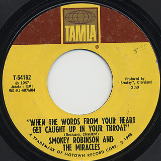 Smokey Robinson And Miracles / When The Words From~ c/w If You Can Wait front