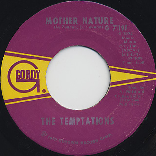 Temptations / Mother Nature c/w Funky Music Sho Nuff Turns Me On front