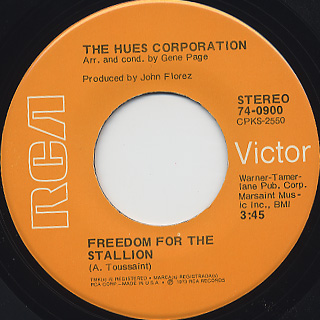 Hues Corporation / Freedom For The Stallion c/w Off My Cloud front