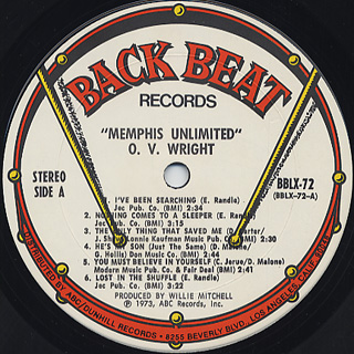 O.V. Wright / Memphis Unlimited label