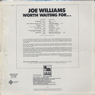 Joe Williams / Worth Waiting For... back